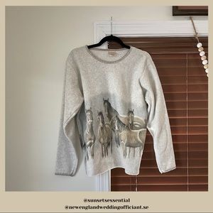 NWOT New Without Tags Artisans Inc Painted Horse Sweater